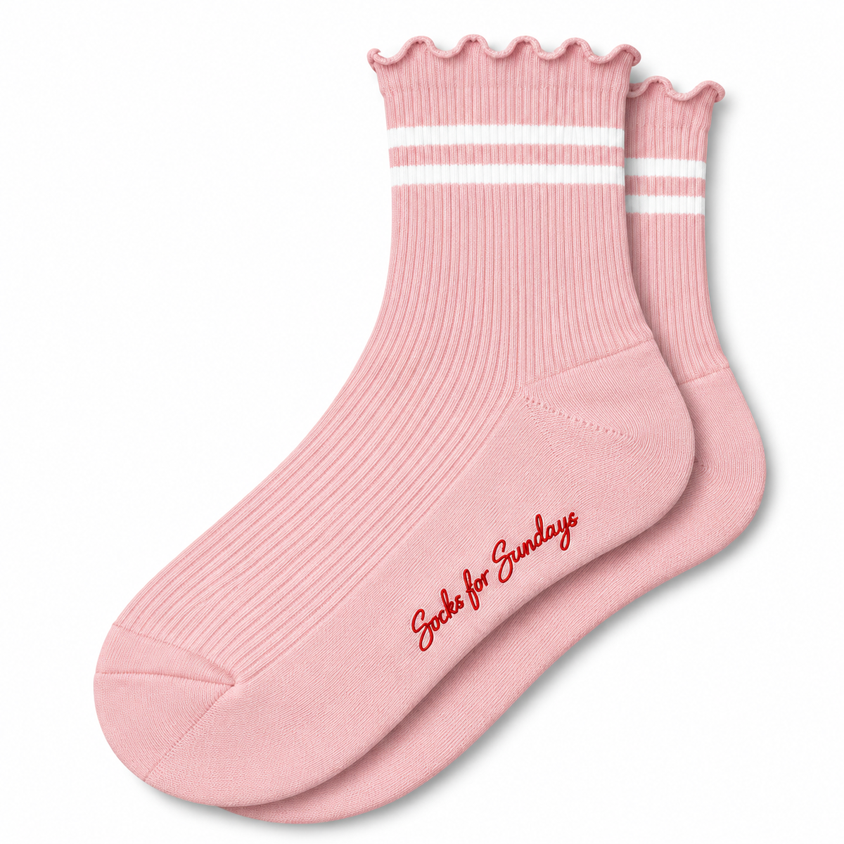 Women's Ribbed Striped Socks – Pink